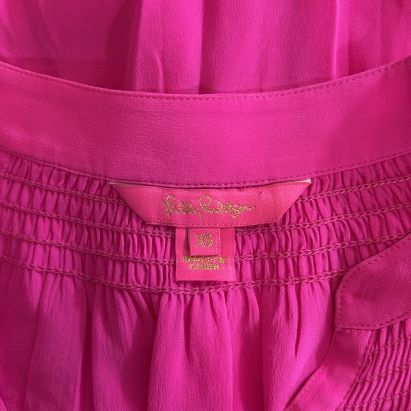 Lilly Pulitzer 100% Silk Pink Long Sleeve Buttoned Blouse Size XS - Picture 5 of 8